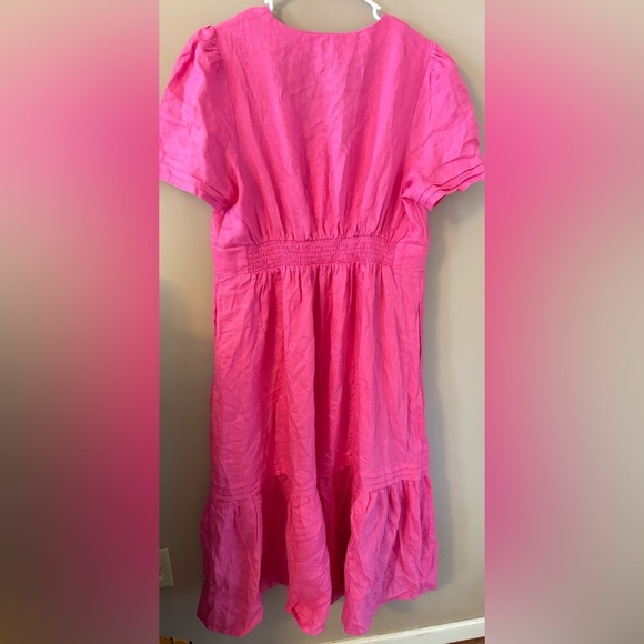Boden eve midi linen dress pop pansy pink size 12 new with tags. D0849 - Picture 5 of 6